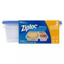 2 Packs Ziploc Divided Rectangle Containers - 2ct/pack - £22.93 GBP