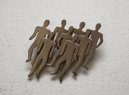 JJ 1988 People Human Crowd Silhouette BROOCH Pin - PEWTER - FREE SHIPPING - £30.44 GBP