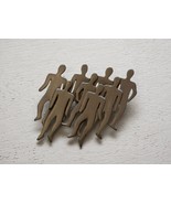 JJ 1988 People Human Crowd Silhouette BROOCH Pin - PEWTER - FREE SHIPPING - £30.56 GBP