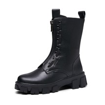 Fashion Women Ankle Boots Platform Winter Autumn Leather Chelsea Waterproof Ladi - £74.33 GBP