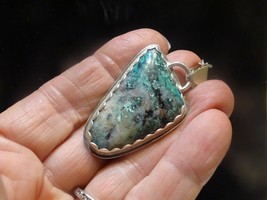 Beautiful Handmade Chrysocolla Pendant Set In Sterling Silver &amp; Sterling Chain - £68.89 GBP