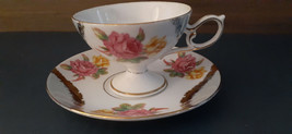 Original Napco Hand-Painted China Cup And Saucer - $4.00