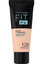 Maybelline New York Fit Me Matte &amp; Poreless Foundation 128 Warm Nude 30ml - £15.38 GBP