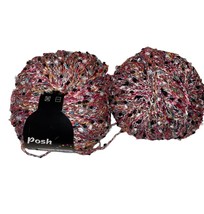 Lot of 2 Tahki  Stacy Charles Posh Textured Multicolor Worsted Yarn 2 Pink Black - £14.83 GBP