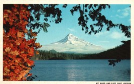 Vintage POSTCARD MOUNT HOOD and LOST LAKE OREGON 1950&#39;s Photo UNPOSTED - £1.56 GBP