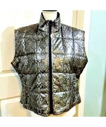 NEW Women&#39;s Boutique Vest Size XL Gray Snakeskin Pattern Reversible Zip ... - £12.81 GBP