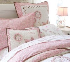 Pottery Barn Kids Bethany Floral Pink 3-PC Full/Queen Duvet Cover Set - £60.89 GBP