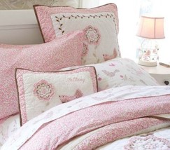 Pottery Barn Kids Bethany Floral Pink 3-PC Full/Queen Duvet Cover Set - £60.05 GBP