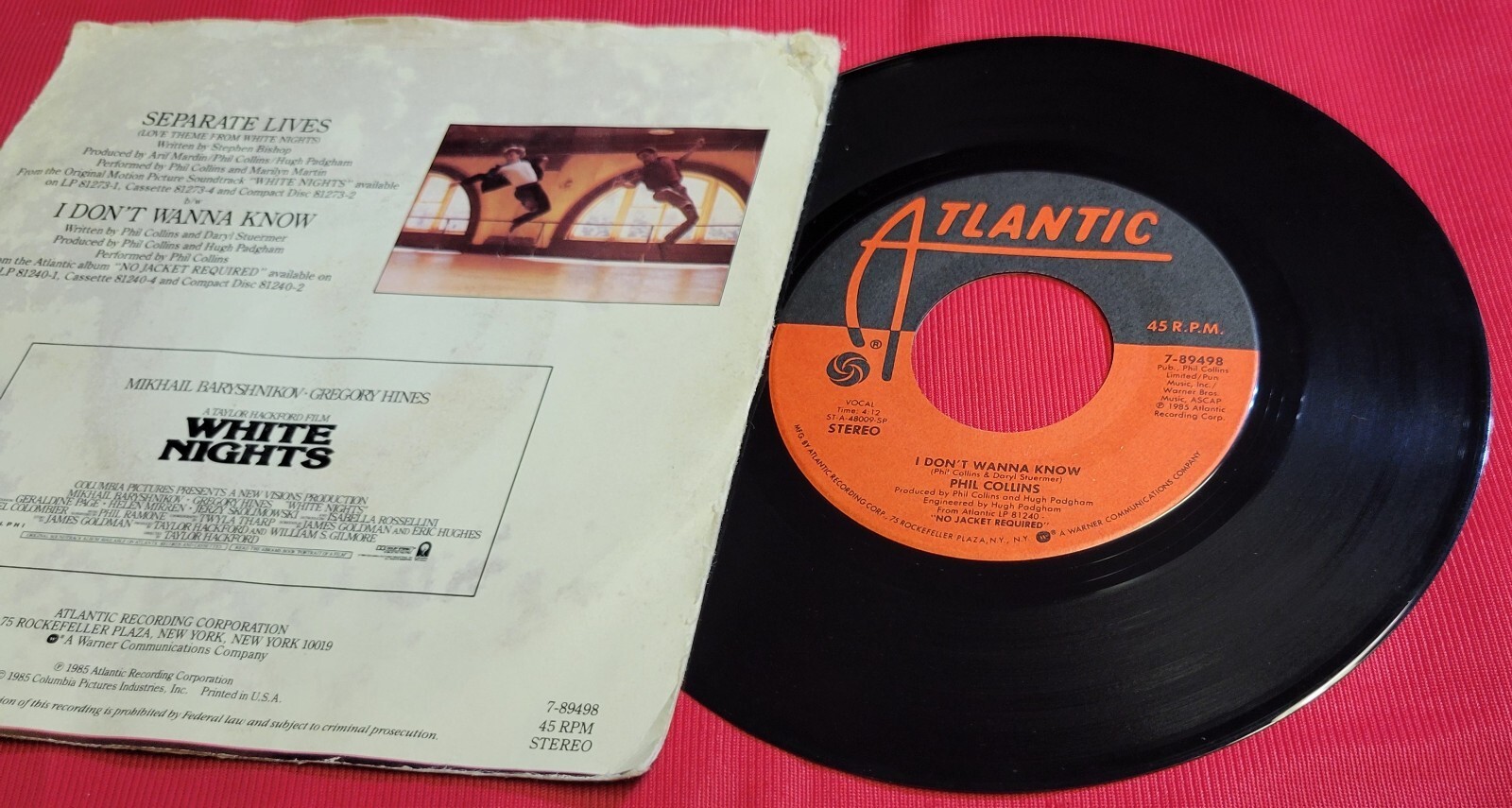Phil Collins & Marilyn Martin - Separate Lives  - Atlantic - 45RPM Record Item image 6