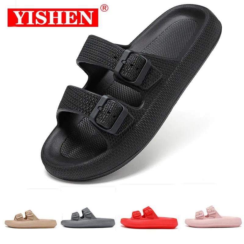 YISHEN Slippers Men Slides Pillow Sandals Non-Slip EVA Thick Platform Double - £35.62 GBP