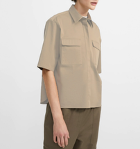 THEORY Damen Kurzarm-Shirt Ss Classic Elegant Solide Beige Größe M J0404501 - £78.80 GBP