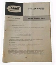 1964 LENNOX GAS FIRED FURNACES INSTRUCTION INSTALLATION GUIDE MANUAL 500... - £11.58 GBP