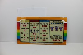 Vintage 1985 Vegas ~ IGT Slot Machine Belly Glass ~ 4 coin Payout Panel ... - $37.36