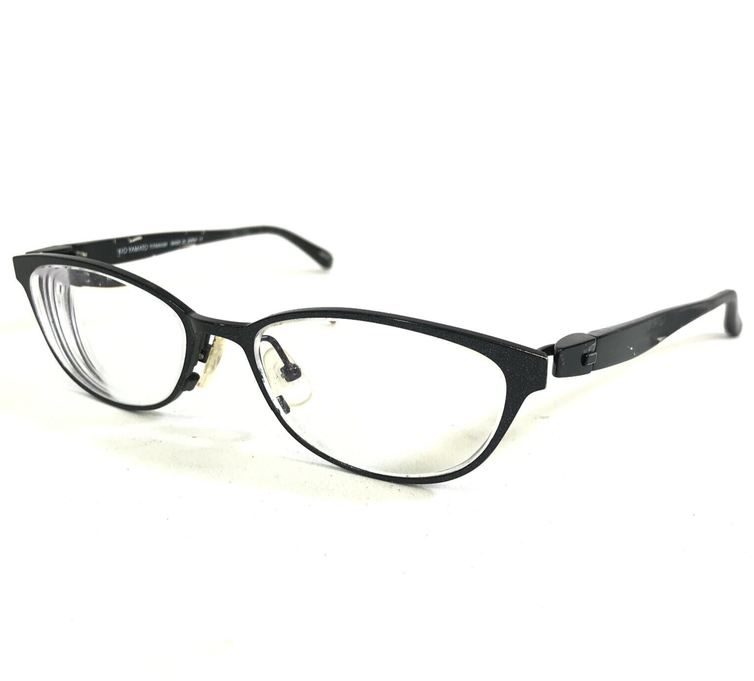 Primary image for Kio Yamato Eyeglasses Frames KT-351 col.32 Black Clear Marble Oval 50-15-130