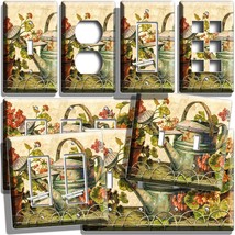 Country Garden Watering Can Flowers Light Switch Outlet Wall Plates Rustic Decor - £9.42 GBP+