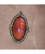 Vintage Sterling Silver Dragons Breath Cabochon Pendant Art Deco 1 ⁷/¹⁶ ... - $206.81 CAD
