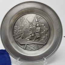 1975 Marcel Jovine Plate 8.5&quot; Battle of Concord Bicentennial Pewter - $32.62