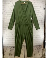 Daily Ritual Jumpsuit Womens Sz XL Army Green Long Sleeve NWT FLAW - $19.79