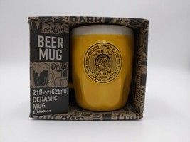 PALADONE-  Beer Mug Ceramic 21 Fl Oz New Yellow - £7.82 GBP