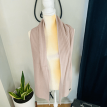 ALLSAINTS Blush Rib Mix Knit Wool Blend Scarf Wrap, Blush/Pink, Designer... - $69.00