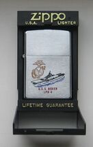 Zippo Lighter USS BOXER LPH 4 Brushed Chrome 2003 - $34.30