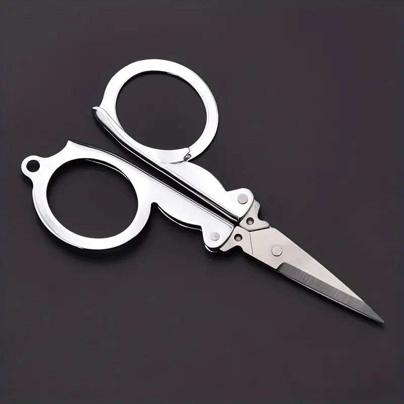 1 Stainless Steel Folding Scissors Travel Sewing Portable Mini Scissors - £11.68 GBP