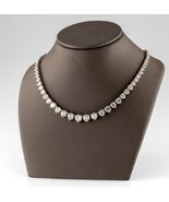 Argento Sterling Graduato Zircone Cubico Graffa Set Tennis Collana - €628,04 EUR