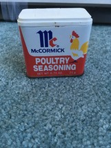 Vintage McCormick Poultry Seasoning .75 Oz Spice Tin Nice Colors Rooster... - $14.75