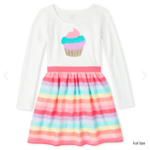 NWT The Children&#39;s Place Girls Flip Sequin Cupcake Unicorn Rainbow Tutu Dress 16 - £10.38 GBP
