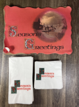 Fort Howard Paper Christmas &quot;Seasons Greeting&quot; Holiday Placemats Napkins... - $19.99