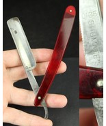 RARE straight edge razor antique &quot;Shumate&#39;s 0125&quot; vintage St Louis USA red! - $34.99