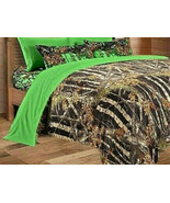 King sheets and pillowcases set; Biohazard Green Camo No Comforter - £30.10 GBP