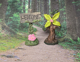 Miniature Fairy Garden Palm Tree And Welcome Sign Figurine Resin New - £2.79 GBP
