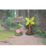 Miniature Fairy Garden Palm Tree And Welcome Sign Figurine Resin New - £2.73 GBP