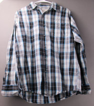 Wrangler Shirt Mens Medium Blue Check Button Up Pocket - £9.78 GBP