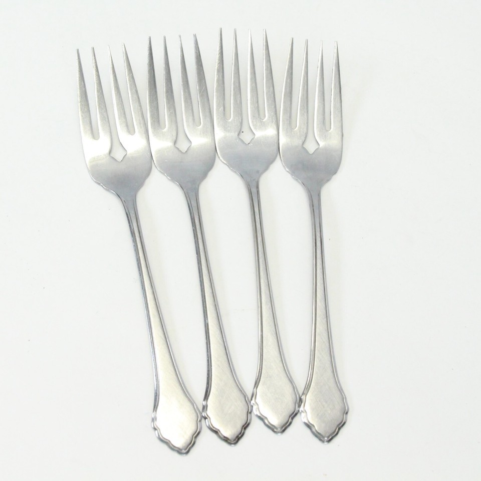 Oneida Summer Mist Autumn Glow Salad Forks Rogers 6-1/4&quot; Stainless Lot of 4 - $8.81