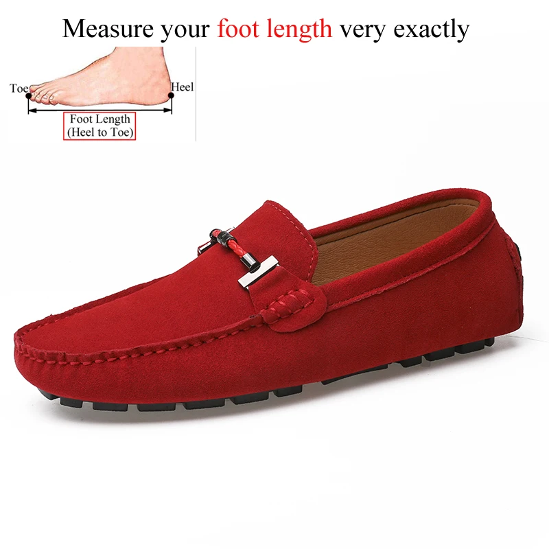 Suede Loafers Men Casual Leather Slip On Driving Shoes Fashion Plus Big ... - £54.20 GBP