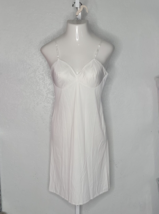Vanity Fair Vintage Lingerie Dress Slip White Knee Length Sz 36 Lace Trim - $22.49