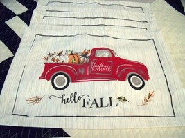 New Set 6 Fall Red Pickup Truck Placemats 13&quot; X 19&quot; Cotton Hello Fall Pumpkins - £19.74 GBP