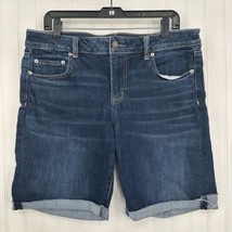 American Eagle Shorts 16 Skinny Bermuda Midrise Blue Next Level Stretch ... - $24.99