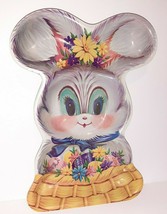 Vtg Easter Bunny Rabbit Party Tray Plastic Bunny Shaped 70s Kitsch Candy... - $12.38