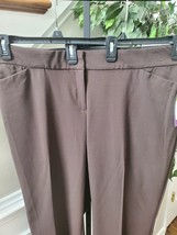 Kim Rogers Women Brown Polyester Mid Rise Curvy Straight Leg Dress Pant Size 18W - £29.15 GBP