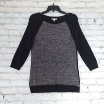 Calvin Klein Jeans Womens Sweater Medium Black Marled 3/4 Sleeve Wool Blend - $19.95