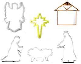 Nativity Scene Jesus Manger Christmas Story Set Of 6 Cookie Cutters USA PR1355 - £9.58 GBP