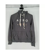 Aeropostale Zip Up Hoodie Fleece Sweatshirt Women&#39;s  Sz XS Logo  Gray  J... - $21.77 CAD