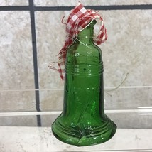 Liberty Bell Green Glass Bottle Crafted Into Christmas Ornament Vintage ... - $11.88