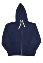 Polo Ralph Lauren Sweatshirt Mens 2XL Navy Zip Hoodie Heavyweight Red Pony - $43.39