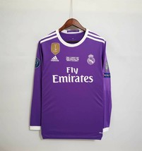 Real Madrid Purple Soccer Jersey 2016- 2017 Ronaldo Benzema Ramos Marcelo Jersey - £67.94 GBP