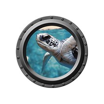 Sea Turtle Peering In - Porthole Wall Decal - £11.22 GBP