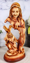 Ebros Dolorosa Mother Mary Praying For Jesus Carrying Cross Woodlike Fig... - £23.14 GBP